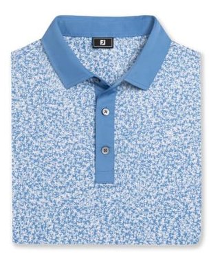 FootJoy Condensed Camo Print Lisle męskie polo, white/chambray/coastal blue