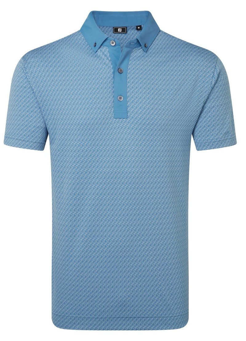 FootJoy Star Geo Jacquard męskie polo, coastal blue