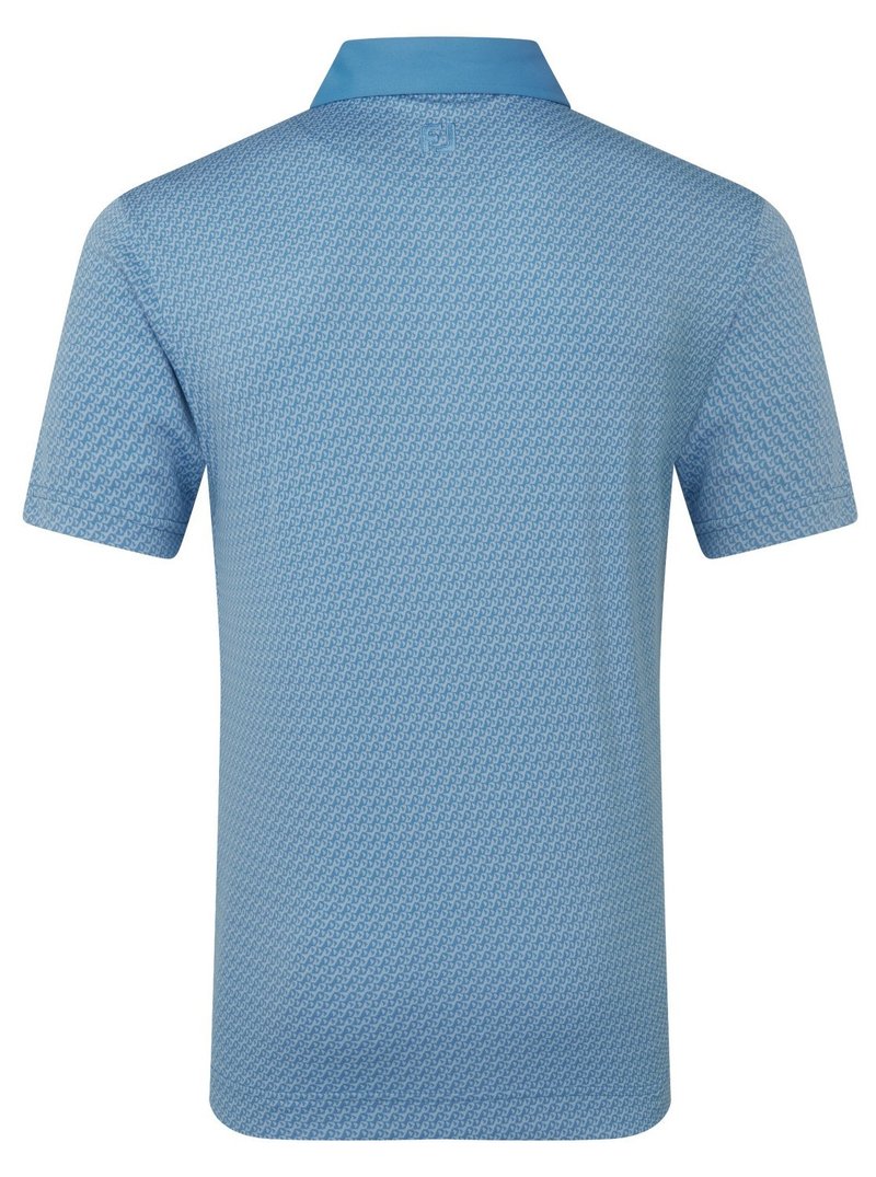 FootJoy Star Geo Jacquard męskie polo, coastal blue