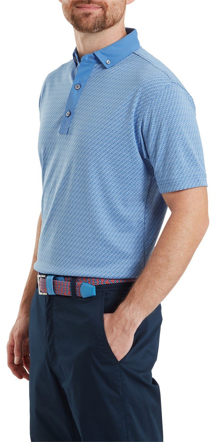 FootJoy Star Geo Jacquard męskie polo, coastal blue