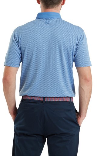 FootJoy Star Geo Jacquard męskie polo, coastal blue