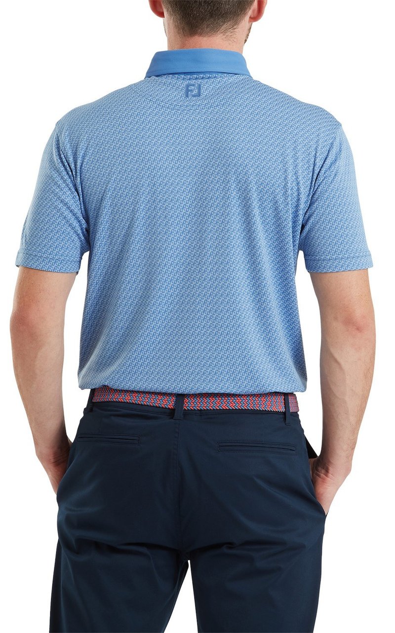 FootJoy Star Geo Jacquard męskie polo, coastal blue