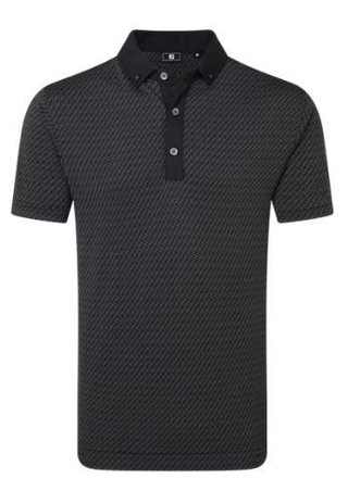 FootJoy Star Geo Jacquard męskie polo, czarne