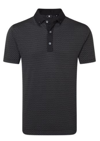 FootJoy Star Geo Jacquard męskie polo, czarne