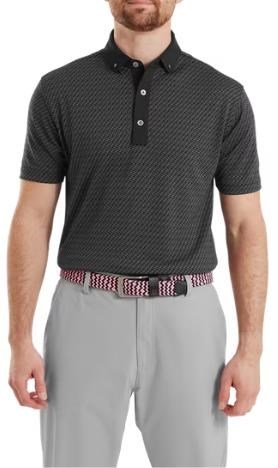 FootJoy Star Geo Jacquard męskie polo, czarne