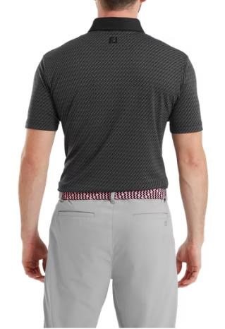 FootJoy Star Geo Jacquard męskie polo, czarne