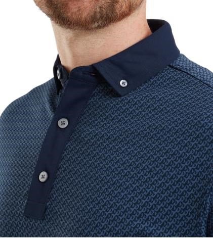 FootJoy Star Geo Jacquard męskie polo, granatowe