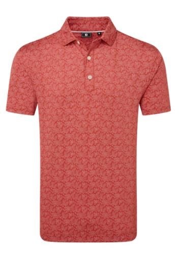FootJoy Wingtip Floral Lisle męskie polo, nantucket red/white