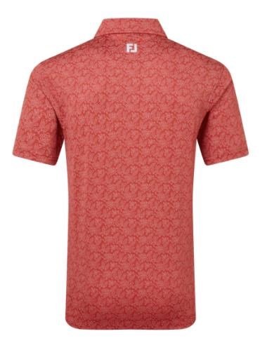 FootJoy Wingtip Floral Lisle męskie polo, nantucket red/white