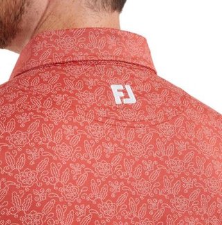 FootJoy Wingtip Floral Lisle męskie polo, nantucket red/white