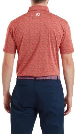 FootJoy Wingtip Floral Lisle męskie polo, nantucket red/white