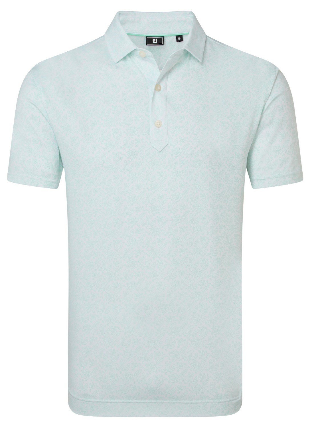 FootJoy Wingtip Floral Lisle męskie polo, white/sea glass
