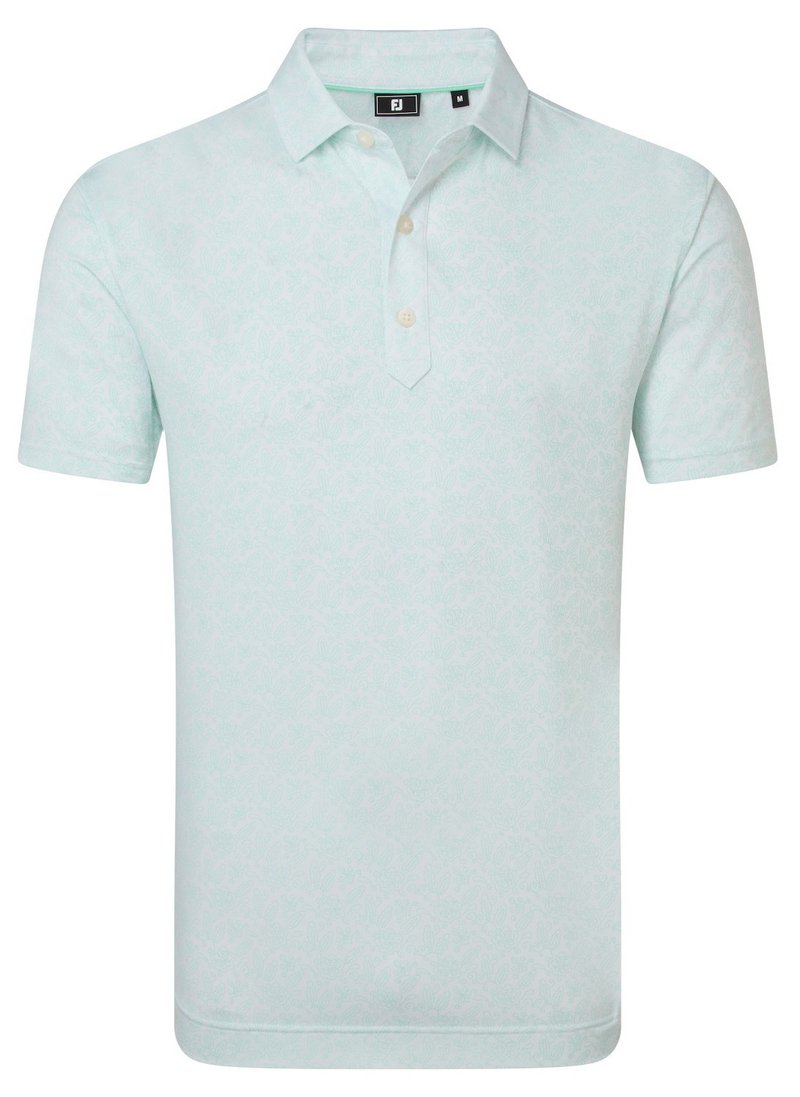 FootJoy Wingtip Floral Lisle męskie polo, white/sea glass