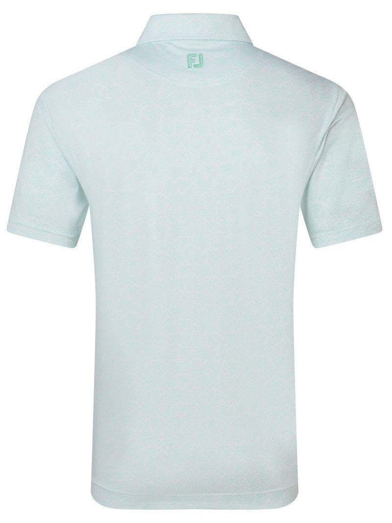 FootJoy Wingtip Floral Lisle męskie polo, white/sea glass