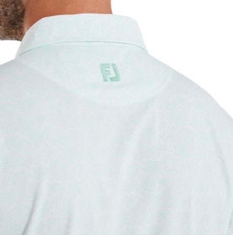 FootJoy Wingtip Floral Lisle męskie polo, white/sea glass