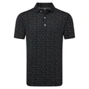 FootJoy Wingtip Floral Lisle męskie polo, czarne