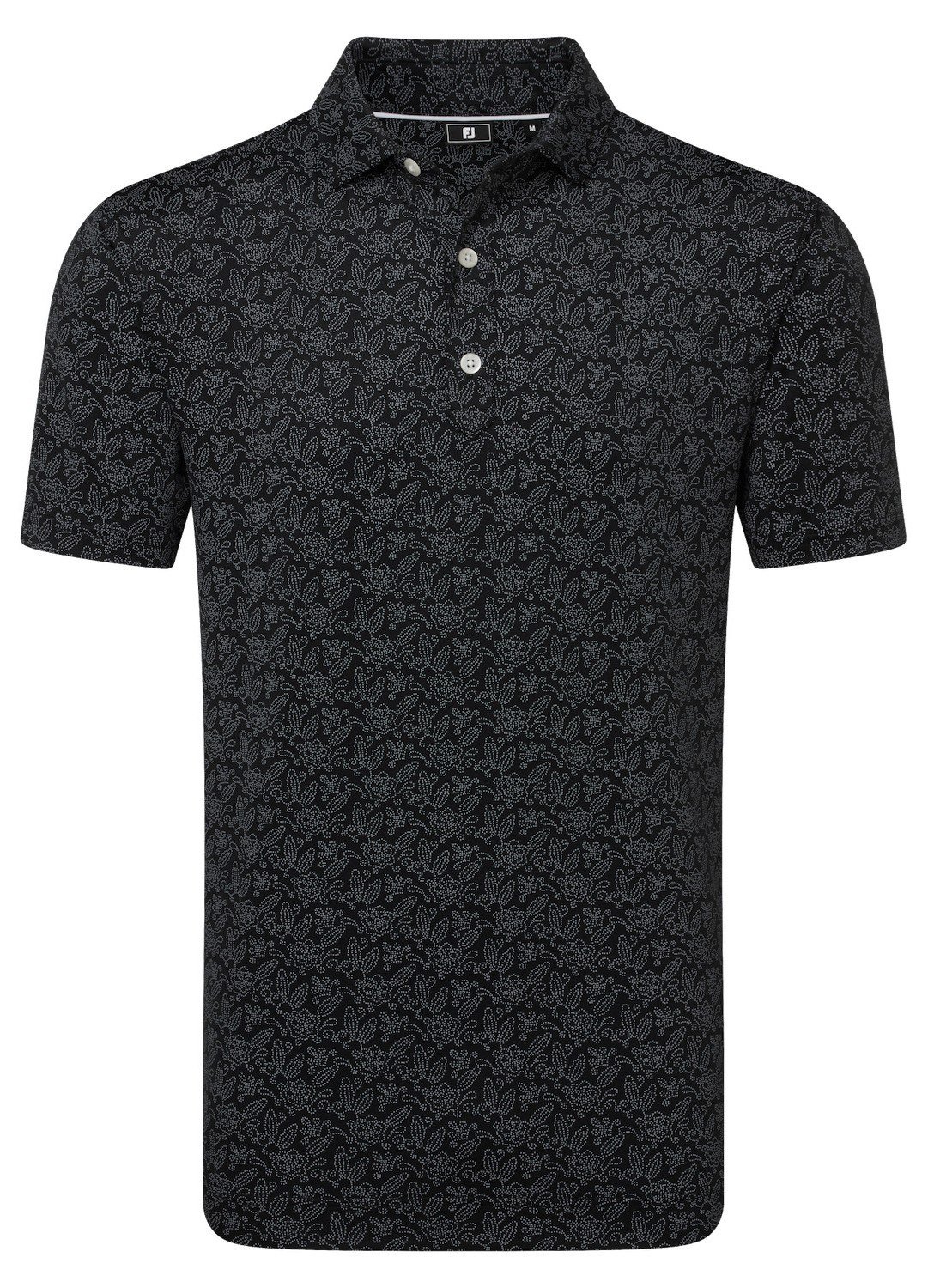 FootJoy Wingtip Floral Lisle męskie polo, czarne