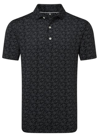 FootJoy Wingtip Floral Lisle męskie polo, czarne