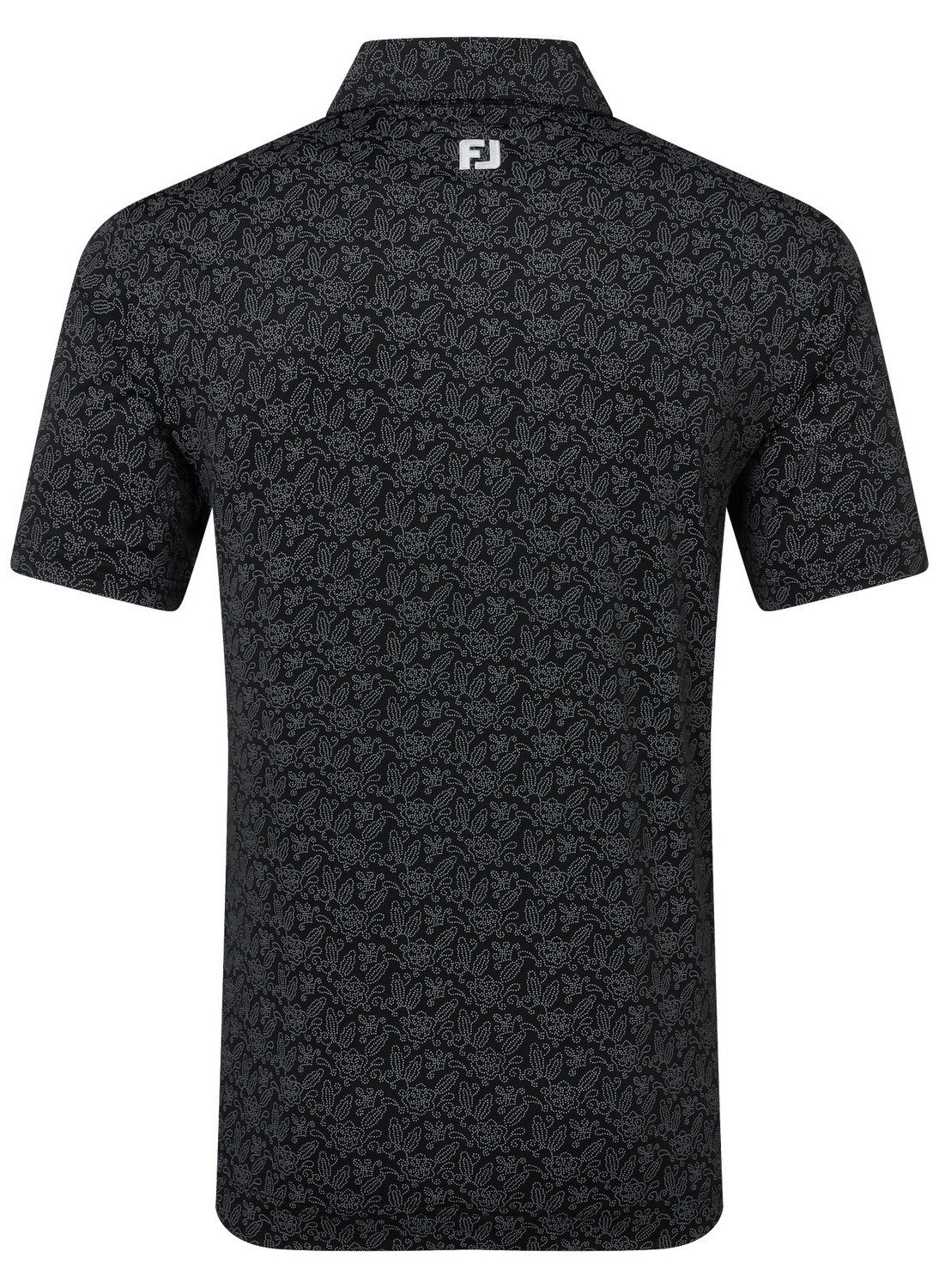 FootJoy Wingtip Floral Lisle męskie polo, czarne
