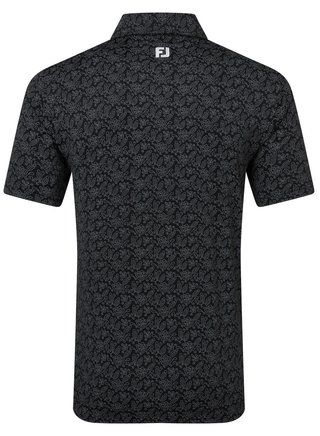 FootJoy Wingtip Floral Lisle męskie polo, czarne