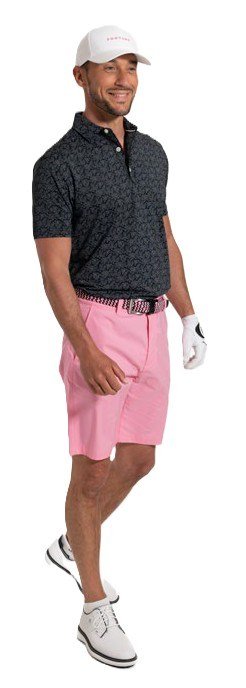 FootJoy Wingtip Floral Lisle męskie polo, czarne