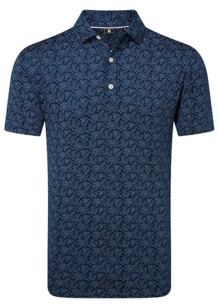 FootJoy Wingtip Floral Lisle męskie polo, granatowe
