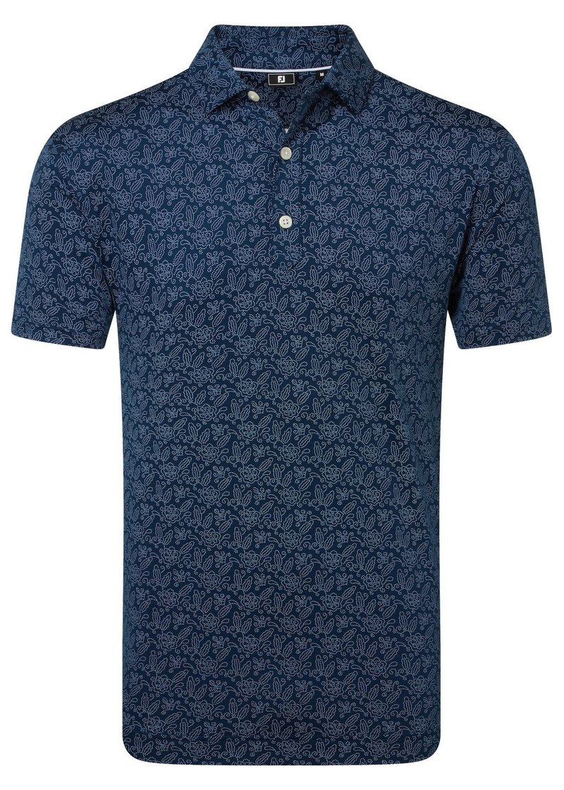 FootJoy Wingtip Floral Lisle męskie polo, granatowe