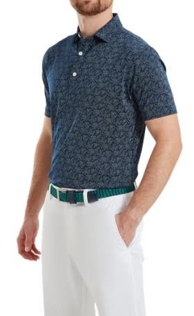 FootJoy Wingtip Floral Lisle męskie polo, granatowe