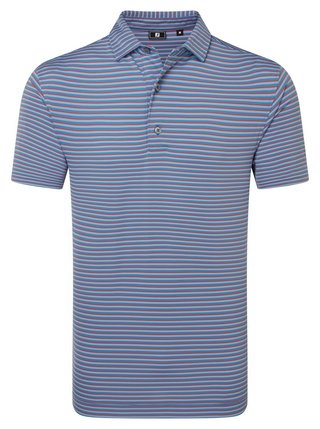 FootJoy Shadow Stripe Lisle męskie polo, coastal blue