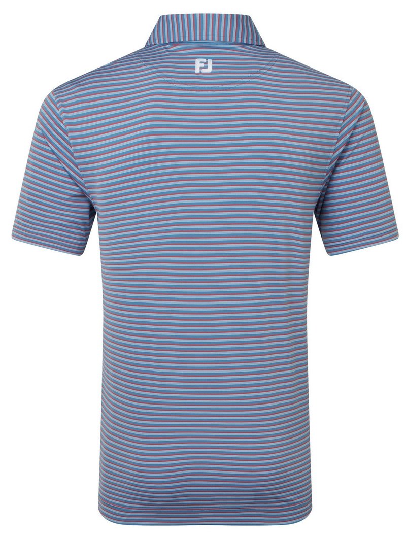 FootJoy Shadow Stripe Lisle męskie polo, coastal blue