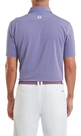 FootJoy Shadow Stripe Lisle męskie polo, coastal blue