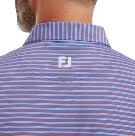 FootJoy Shadow Stripe Lisle męskie polo, coastal blue