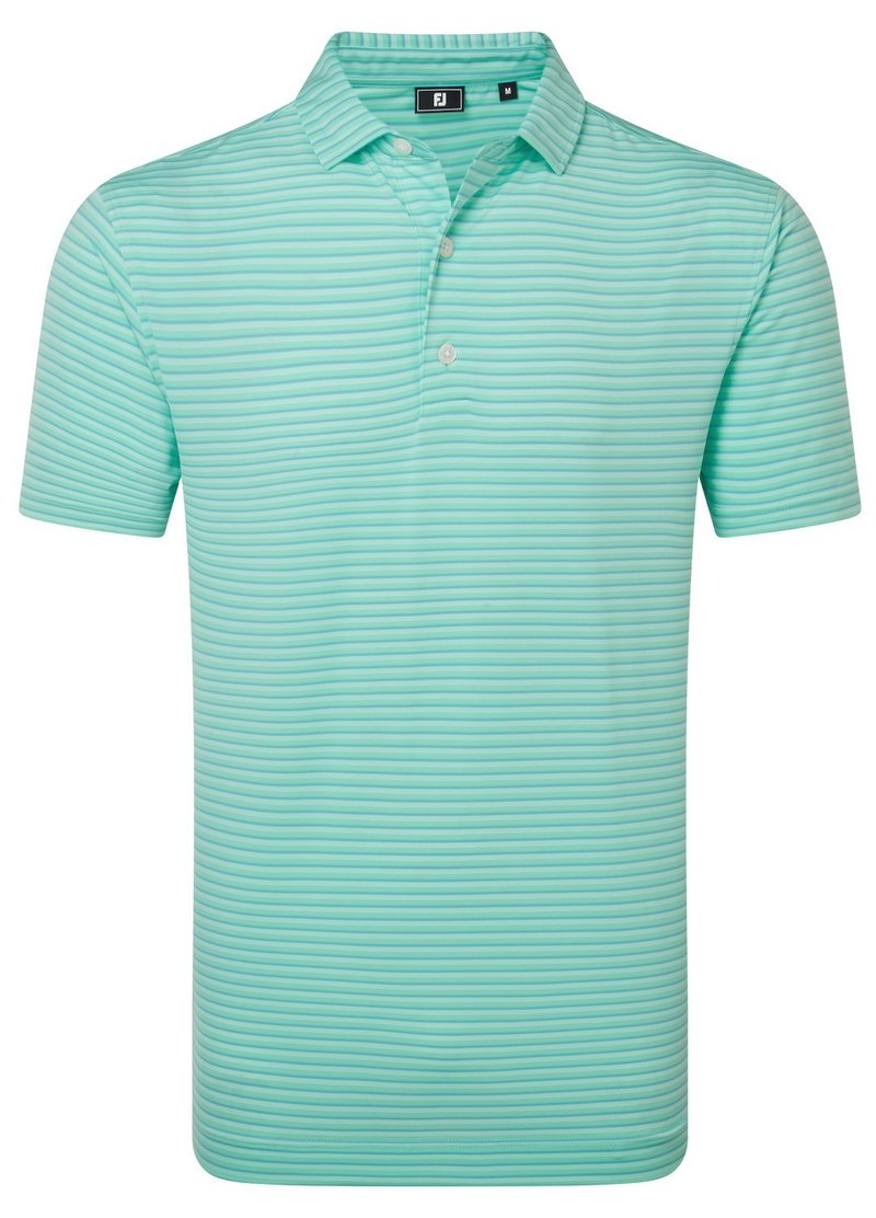 FootJoy Shadow Stripe Lisle męskie polo, sea glass