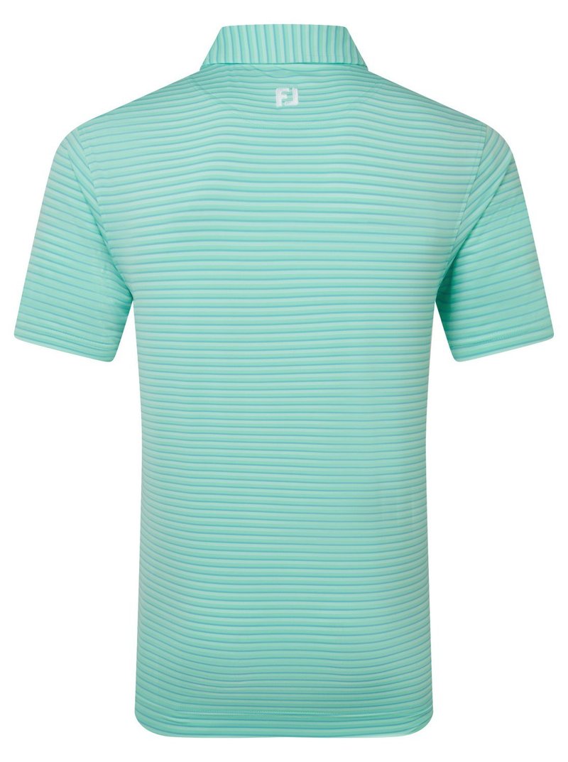 FootJoy Shadow Stripe Lisle męskie polo, sea glass