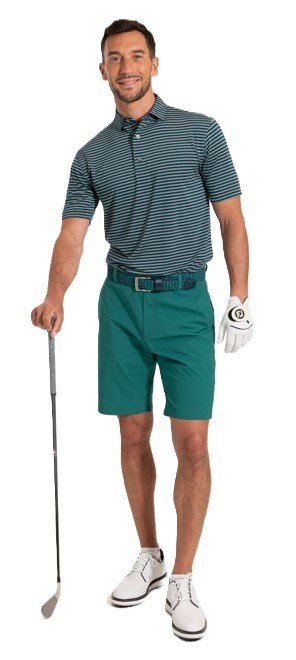 FootJoy Shadow Stripe Lisle męskie polo, granatowe