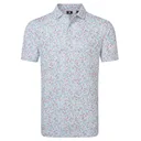 FootJoy Watercolour Floral Print Pique męskie polo, white/chambray/nantucket red