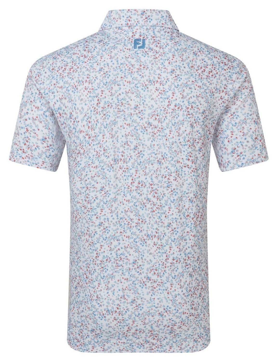 FootJoy Watercolour Floral Print Pique męskie polo, white/chambray/nantucket red
