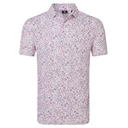FootJoy Watercolour Floral Print Pique męskie polo, white/pink pop/black