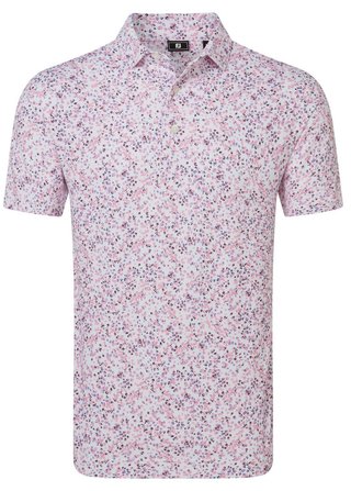 FootJoy Watercolour Floral Print Pique męskie polo, white/pink pop/black