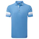 FootJoy Sleeve Stripe Pique męskie polo, coastal blue/chambray/white