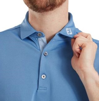 FootJoy Sleeve Stripe Pique męskie polo, coastal blue/chambray/white