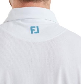 FootJoy Sleeve Stripe Pique męskie polo, white/blue reef/sea glass