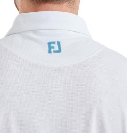 FootJoy Sleeve Stripe Pique męskie polo, white/blue reef/sea glass