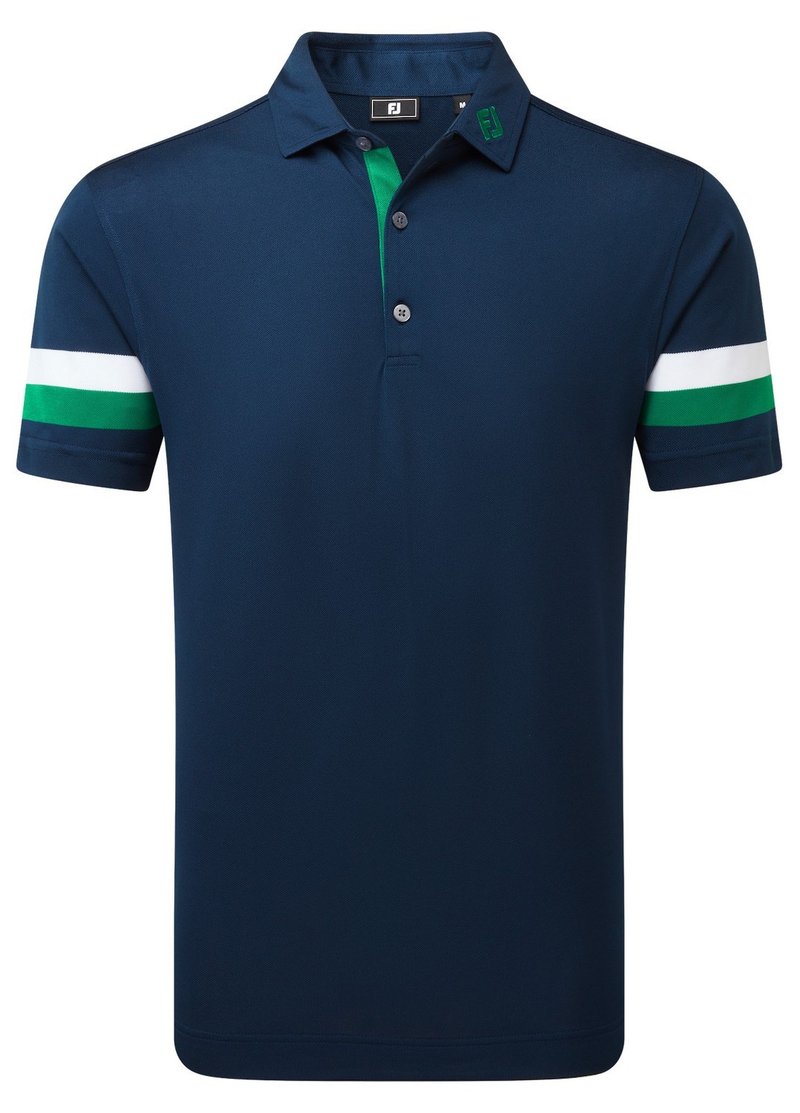 FootJoy Sleeve Stripe Pique męskie polo, navy/field green/white