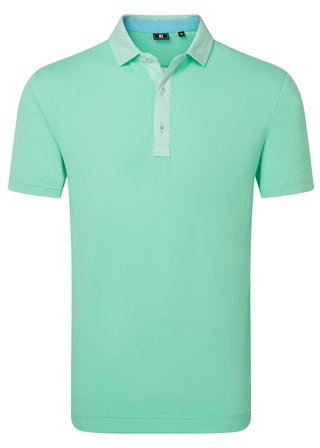 FootJoy Star Geo Trim Pique męskie polo, sea glass