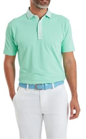 FootJoy Star Geo Trim Pique męskie polo, sea glass