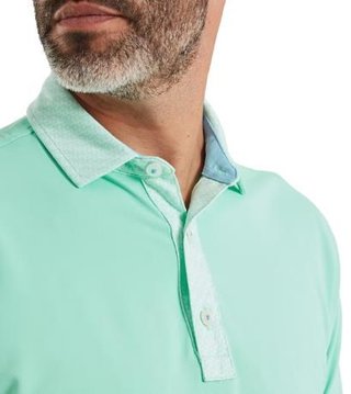 FootJoy Star Geo Trim Pique męskie polo, sea glass