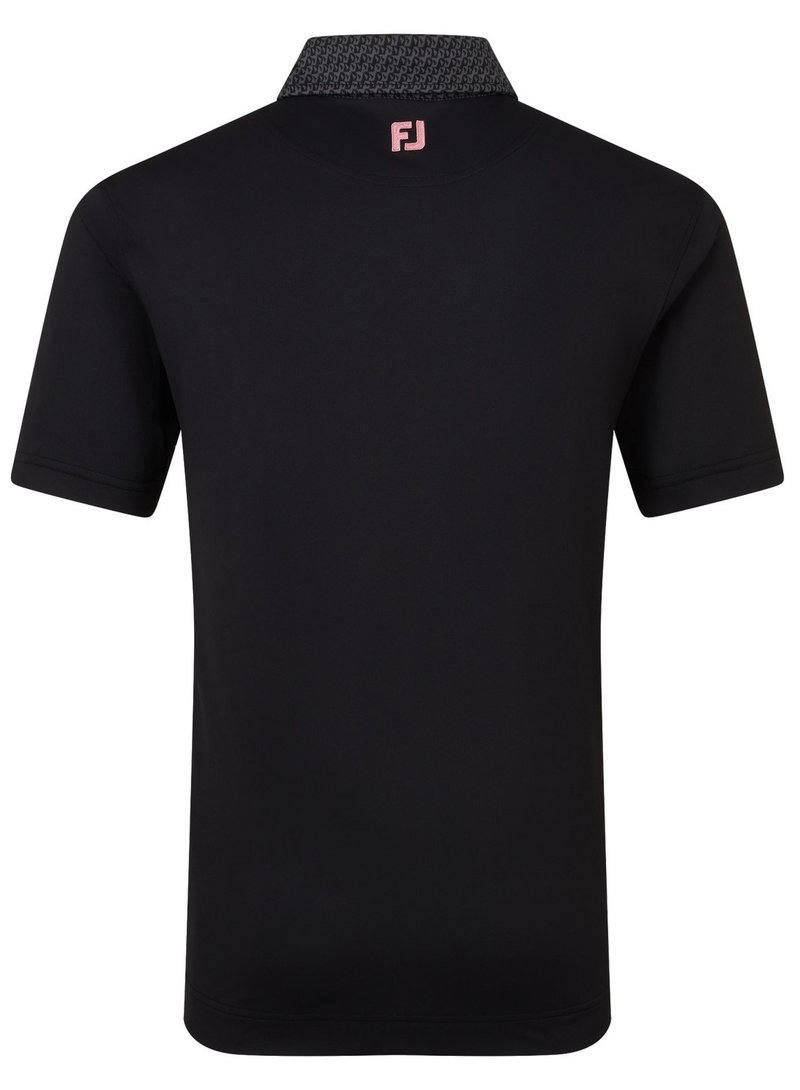 FootJoy Star Geo Trim Pique męskie polo, czarne