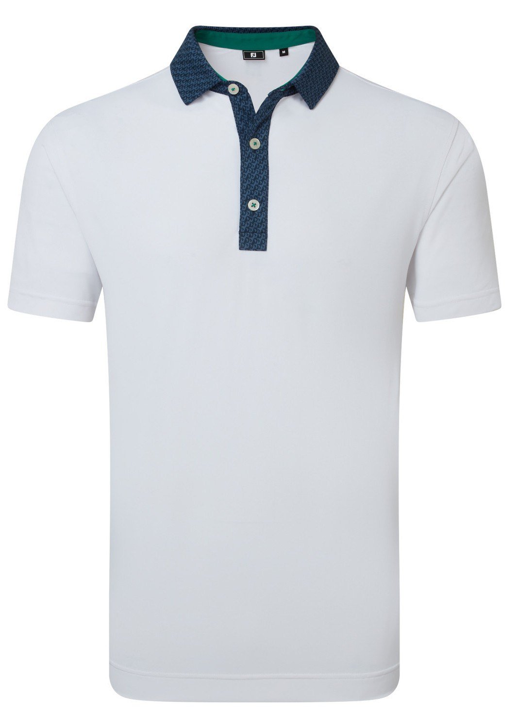 FootJoy Star Geo Trim Pique męskie polo, białe