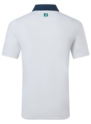 FootJoy Star Geo Trim Pique męskie polo, białe